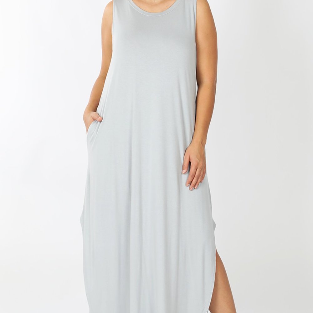 PINK ROSE PLUS SIZE VISCOSE SLEEVELESS MAXI COMFOR